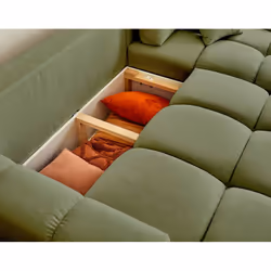 Best Mobilier Crocus Canapé d'angle 4 siège(s) Vert