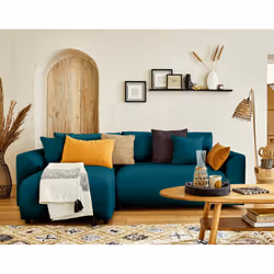 Best Mobilier Camelia, Bleu, Velours, Bois, Plastique, 2350 mm, 1380 mm