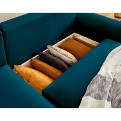 Best Mobilier Camelia Canapé d'angle 4 siège(s) Bleu