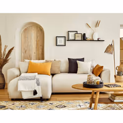 Best Mobilier Camelia, Beige, Velours, Bois, Plastique, 2350 mm, 1380 mm