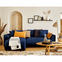 Best Mobilier Camelia, Bleu, Velours, Bois, Plastique, 2350 mm, 1380 mm
