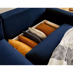 Best Mobilier Camelia Canapé d'angle 4 siège(s) Bleu