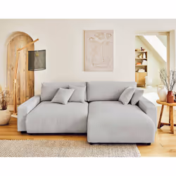 Best Mobilier Pivoine Canapé d'angle 4 siège(s) Gris - Vue supplémentaire 6