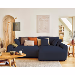 Best Mobilier Pivoine, Bleu, Velours, Bois, Plastique, 2340 mm, 1700 mm