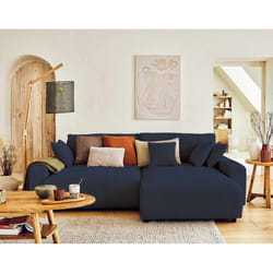 Best Mobilier Pivoine Canapé d'angle 4 siège(s) Bleu