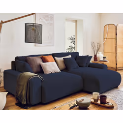 Best Mobilier Pivoine Canapé d'angle 4 siège(s) Bleu - Vue supplémentaire 5