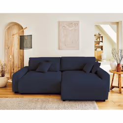 Best Mobilier Pivoine Canapé d'angle 4 siège(s) Bleu - Vue supplémentaire 6