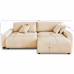 Best Mobilier Pivoine Canapé d'angle 4 siège(s) Bleu - Vue supplémentaire 8
