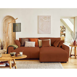 Best Mobilier Pivoine Canapé d'angle 4 siège(s) Terre cuite