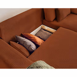 Best Mobilier Pivoine Canapé d'angle 4 siège(s) Terre cuite