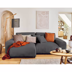 Best Mobilier Garance, Gris, Velours, Bois, Plastique, 2370 mm, 1440 mm