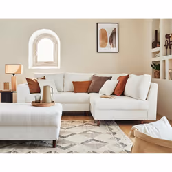 Best Mobilier Rune, Blanc, Tissu, Bois, Bois, 2310 mm, 1610 mm