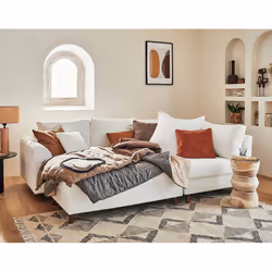 Best Mobilier Rune Canapé d'angle 4 siège(s) Blanc