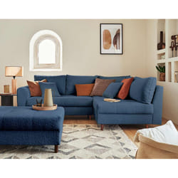 Best Mobilier Rune Canapé d'angle 4 siège(s) Bleu