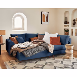 Best Mobilier Rune Canapé d'angle 4 siège(s) Bleu