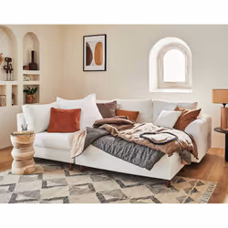 Best Mobilier Rune Canapé d'angle 4 siège(s) Blanc