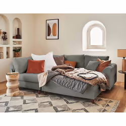 Best Mobilier Rune Canapé d'angle 4 siège(s) Gris