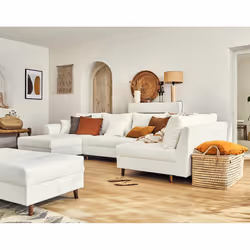 Best Mobilier Rune Canapé d'angle 7 siège(s) Blanc