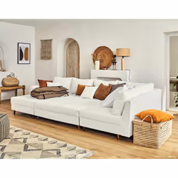 Best Mobilier Rune Canapé d'angle 7 siège(s) Blanc