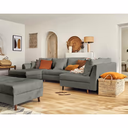 Best Mobilier Rune Canapé d'angle 7 siège(s) Gris