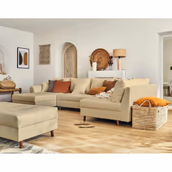 Best Mobilier Rune Canapé d'angle 7 siège(s) Beige