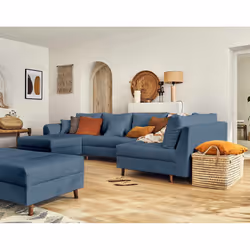 Best Mobilier Rune Canapé d'angle 7 siège(s) Bleu