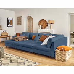 Best Mobilier Rune Canapé d'angle 7 siège(s) Bleu