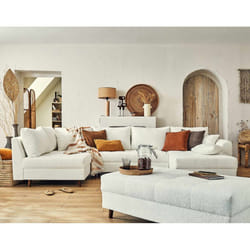 Best Mobilier Rune Canapé d'angle 7 siège(s) Blanc