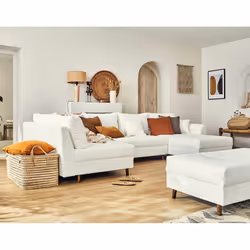 Best Mobilier Rune Canapé d'angle 7 siège(s) Blanc