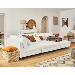 Best Mobilier Rune Canapé d'angle 7 siège(s) Blanc
