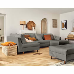 Best Mobilier Rune Canapé d'angle 7 siège(s) Gris