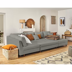 Best Mobilier Rune Canapé d'angle 7 siège(s) Gris