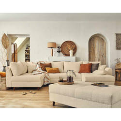 Best Mobilier Rune Canapé d'angle 7 siège(s) Beige