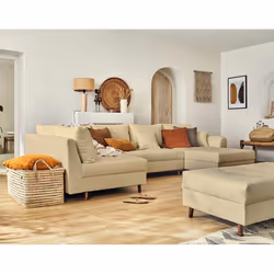 Best Mobilier Rune Canapé d'angle 7 siège(s) Beige