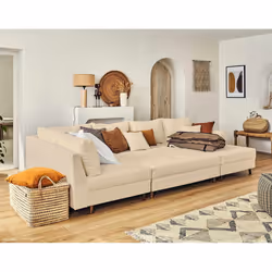 Best Mobilier Rune Canapé d'angle 7 siège(s) Beige
