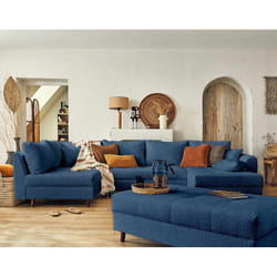 Best Mobilier Rune Canapé d'angle 7 siège(s) Bleu