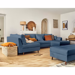 Best Mobilier Rune Canapé d'angle 7 siège(s) Bleu