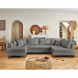 Best Mobilier Rune Canapé d'angle 7 siège(s) Gris