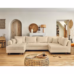 Best Mobilier Rune Canapé d'angle 7 siège(s) Beige