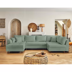 Best Mobilier Rune Canapé d'angle 7 siège(s) Vert