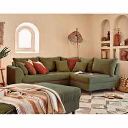 Best Mobilier Rune, Vert, Velours, Bois, Bois, 2310 mm, 1610 mm