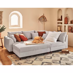 Best Mobilier Rune Canapé d'angle 4 siège(s) Gris