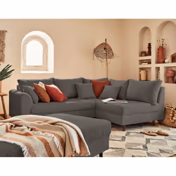 Best Mobilier Rune, Gris, Velours, Bois, Bois, 2310 mm, 1610 mm