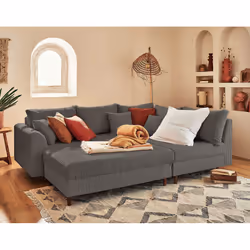 Best Mobilier Rune Canapé d'angle 4 siège(s) Gris