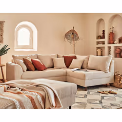 Best Mobilier Rune, Beige, Velours, Bois, Bois, 2310 mm, 1610 mm