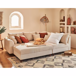 Best Mobilier Rune Canapé d'angle 4 siège(s) Beige