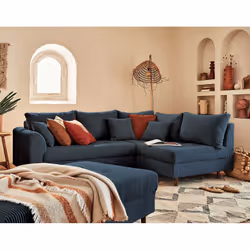 Best Mobilier Rune, Bleu, Velours, Bois, Bois, 2310 mm, 1610 mm