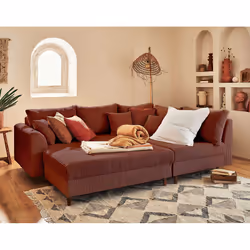 Best Mobilier Rune Canapé d'angle 4 siège(s) Terre cuite