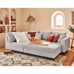 Best Mobilier Rune Canapé d'angle 4 siège(s) Gris