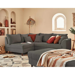 Best Mobilier Rune Canapé d'angle 4 siège(s) Gris